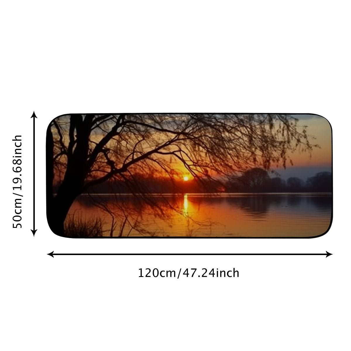 PHYHOO Decorative Door Mat, Door Mat with Non-Slip Rubber Backing, Easy Cleaning, Traps Dirt, Rug for Entry, Patio, Garage - Sunrise Marias Dam Nature Dam Water Sun Sky 19.68*47.24 in