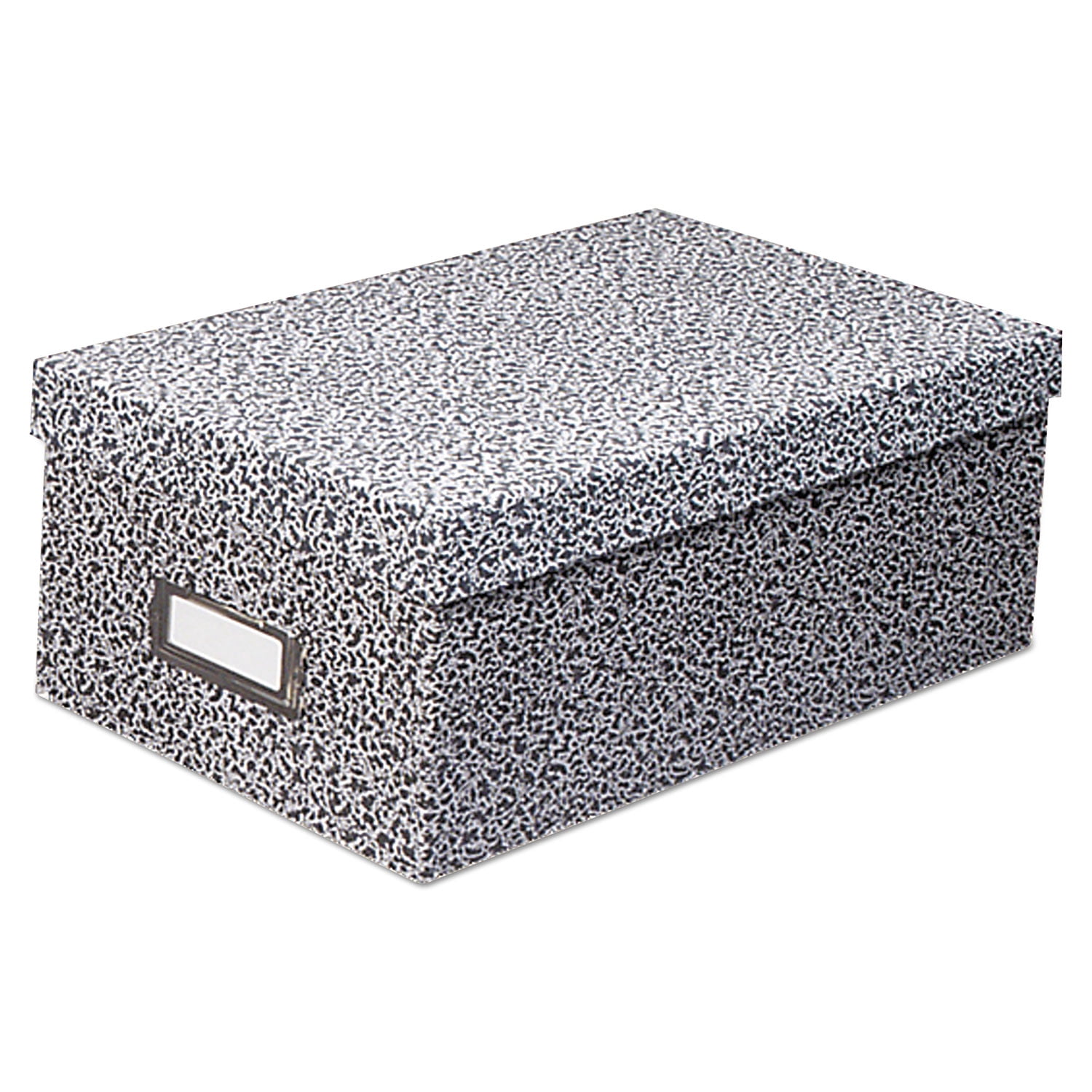 Reinforced Board Card File Lift-Off Cover, Holds 1,200 3 x 5 Cards, Black/White