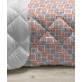 thumbnail image 3 of Boho Down Alternative Comforter, Inspired Flower Motif in Squares, Microfiber Quilt for All Season, 5 Sizes, Pale Orange Night Blue, by Ambesonne, 3 of 3