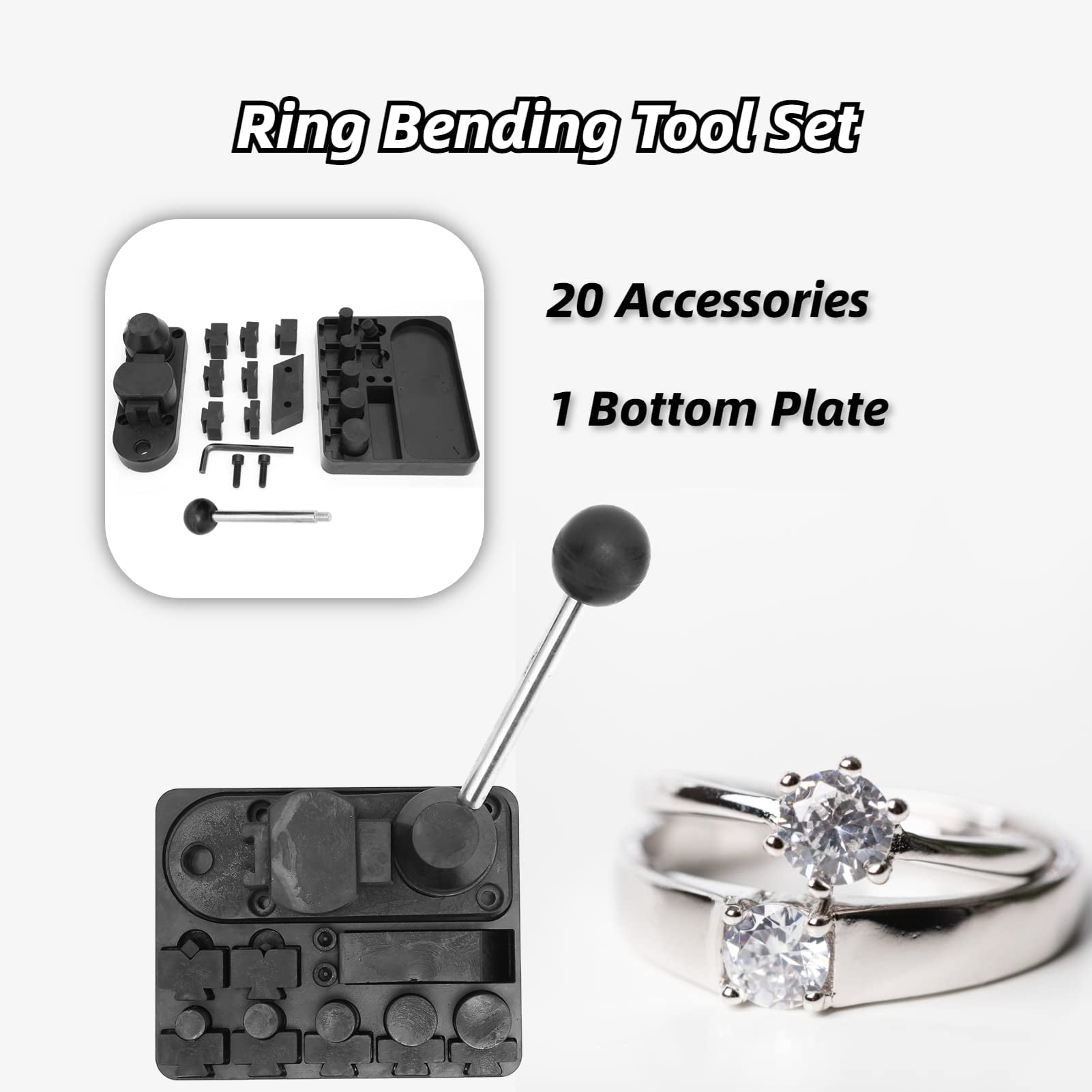 Ring Bender Tool For Spoon Rings ,Ring Bending Tool Set,Jewelry Bending Machine Set Multifunctional Rings Earrings Bending Tools Jewelry Making Tool