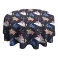 thumbnail image 4 of Fashionable Round Tablecloth 60x60in(153x153cm) – Waterproof Polyester Table Cover with Full Print Design, Wrinkle Resistant & Washable for Kitchen Dining Party Decor, 4 of 6