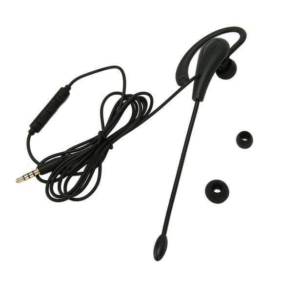 Casque à une Oreille, Casque Monaural Filaire Noir Confortable et Robuste Prêt à l'Emploi à Réduction de Bruit avec Microphone pour Centre d'Appels pour Ordinateurs 3,5 mm, Type C