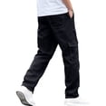thumbnail image 4 of Men's Cargo Work Pants Durable Ripstop Twill Woven Cargo Pants Contrast Stitch Multi Pocket Loose Straight Leg Work Trousers Casual Outdoor Tactical Pants For Walking Skateboarding, 4 of 4