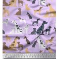 thumbnail image 1 of Soimoi Purple polyester Crepe Fabric Mix Dog Decor Fabric Printed Yard 52 Inch Wide, 1 of 3