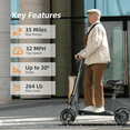 thumbnail image 3 of Ruitoo Electric Scooter, 3200W/1600W/1000W Peak Motor, Off Road E Scooter for Adults, 35/34/31/28 Mph Top Speed, 40/50/34/31 Miles Max Range, Folding Scooter with Dual Suspension for Commuting, 3 of 11