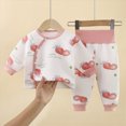 thumbnail image 2 of UAYOTSE Girls Thick Fleece Pajama Set Toddler 6 12 18 24 Months 2T 3T 4T fit Pjs Soft Breathable Winter Warm Home Wear Long Sleeve Size 2-3 Years, 2 of 7