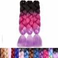 thumbnail image 3 of SEGO 3PCS/Lot Ombre Jumbo Braiding Hair Extensions Colored Hair Weave Synthetic Crochet Twist Box Braid Hair Black/Pink/Blue/Purple Fake Hair Extension for Women, 3 of 8