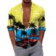 thumbnail image 1 of Camisas Casuales Para Hombre Hombres Casual Manga larga Otoño Invierno 3D Impreso Camisas Top Blusa Camisas (Yellow, S), 1 of 5