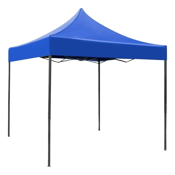 Carpa Toldo Plegable Reforzado 2x2 Lona Impermeable Acero Inoxidable Lona Azul
