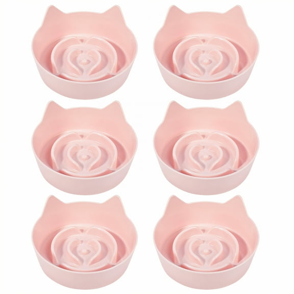 BESTSKY 6Pcs Cat Food Bowl,Dog Bowl Set,Raised Cat Bowl,Multicolor,5.63*5.63*3.35In