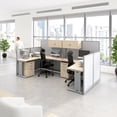 thumbnail image 2 of Office in an Hour 2 Person L Cubicle Desk Set in Natural Elm - Engineered Wood, 2 of 5