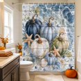 thumbnail image 2 of Thanksgiving Coastal Shower Curtain, Waterproof Shower Curtains for Bathroom, Fall Pumpkin Starfish Wood Grain Washable Fabric Bathtub Curtain Set Bath Decor with 12 Hooks 72"x78", 2 of 8