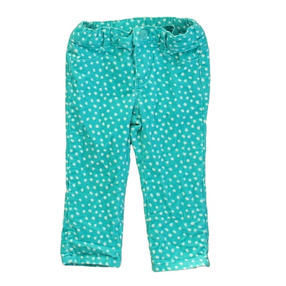 Pre-Owned Gymboree Girls Turquoise Polka Dots Corduroy Pants size: 12-18 Months (Good)