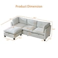 thumbnail image 6 of 96.5" Sectional Couch for Living Room, Upholstered Soft Chenille Fabric Sofa, 3-Seater with One Ottoman L Shape Sofa (Beige), 6 of 11