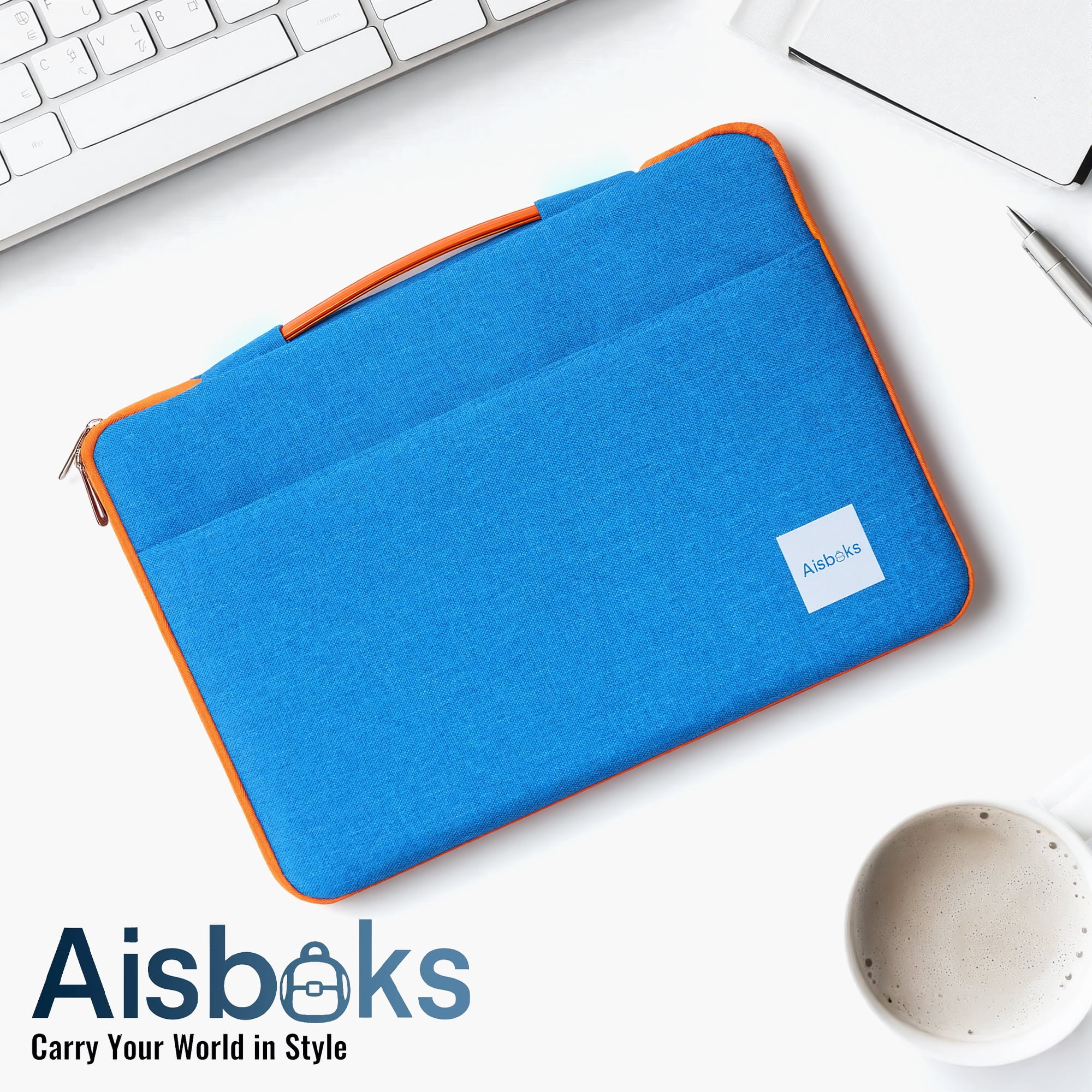 Laptop Sleeve 15.6''-17'',Zipper Laptop Bag, 16''Laptop Case Compatible with Apple MacBook,HP,Dell,Acer,Asus Notebook,Shockproof Soft Padded Cover Carrying Computer Bag,Blue