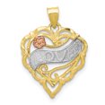 thumbnail image 1 of 10k Two-tone & White Rhodium-plated Love Heart Charm 10YC351 (mm x mm), 1 of 3