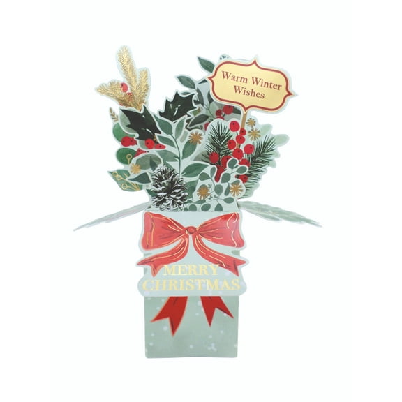 Second Nature Christmas Clever Cube Pop Up Card Winter Foliage