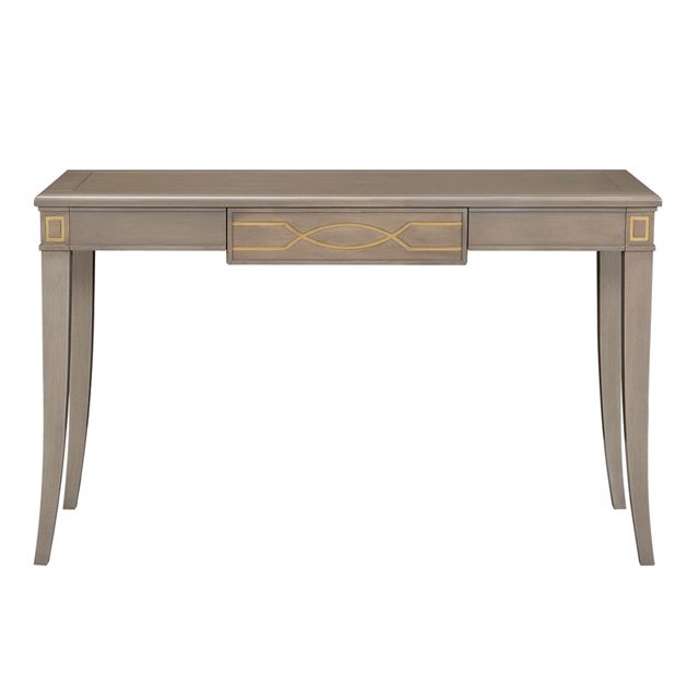 Jennifer Taylor Home Dauphin Gold Accent Console Vanity Table Grey Cashmere