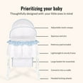 thumbnail image 2 of Dream On Me Lacy Portable 2-in-1 Bassinet & Cradle in Blue and White, Lightweight Baby Bassinet, 2 of 7