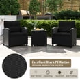 thumbnail image 3 of Aimee Lii 3 Pieces Patio Furniture Set with Tempered Glass Coffee Table, Modern Patio Furniture for Outdoor Backyard Pool Deck-Black, 3 of 10