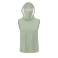 thumbnail image 4 of DDAPJ pyju Mens UPF 50+ Sun Protection Tank Tops with Mask 2025 Summer Sleeveless Hooded Shirt Cooling Ice Silk Hiking Fishing Shirts Rebajas del día Light Green M, 4 of 9