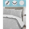 thumbnail image 4 of Quilts Twin-XL Size Bedding Set, Grey Christmas Snowflake Lightweight Quilted Comforter, Winter Snowflake Xmas Soft Reversible Bedspread Coverlet with Pillow Covers for All Season, 68" x 98", 4 of 7