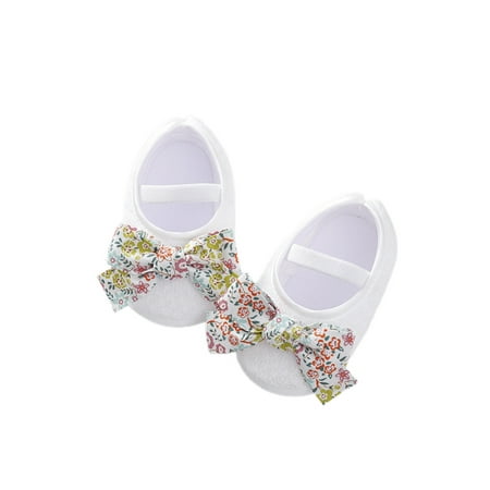 

Bagilaanoe Newborn Baby Girls Flat Shoes 3M 6M 10M Soft Sole Bowknot Elastic Band Non-slip Indoor Outdoor