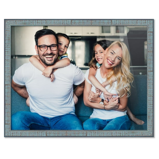 12x17 Frame Blue Picture Frame Complete Modern Photo Frame Includes