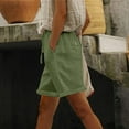 thumbnail image 2 of iHPH7 Bermuda Shorts for Women, Knee Length Shorts Women, Gauze Shorts for Women, Linen Clothing, Womens Shorts Casual, Army Green XXL, 2 of 7