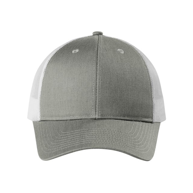 Top Headwear Low-Profile Snapback Trucker Cap - Heather Grey/White