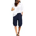 thumbnail image 6 of Women's Quick Dry Cargo Shorts with Pockets, Mid High Waisted Drawstring Elastic Waist, Loose Fit for Outdoor Hiking & Travel, Woven Fabric for Summer Sports & Casual Wear, 6 of 7