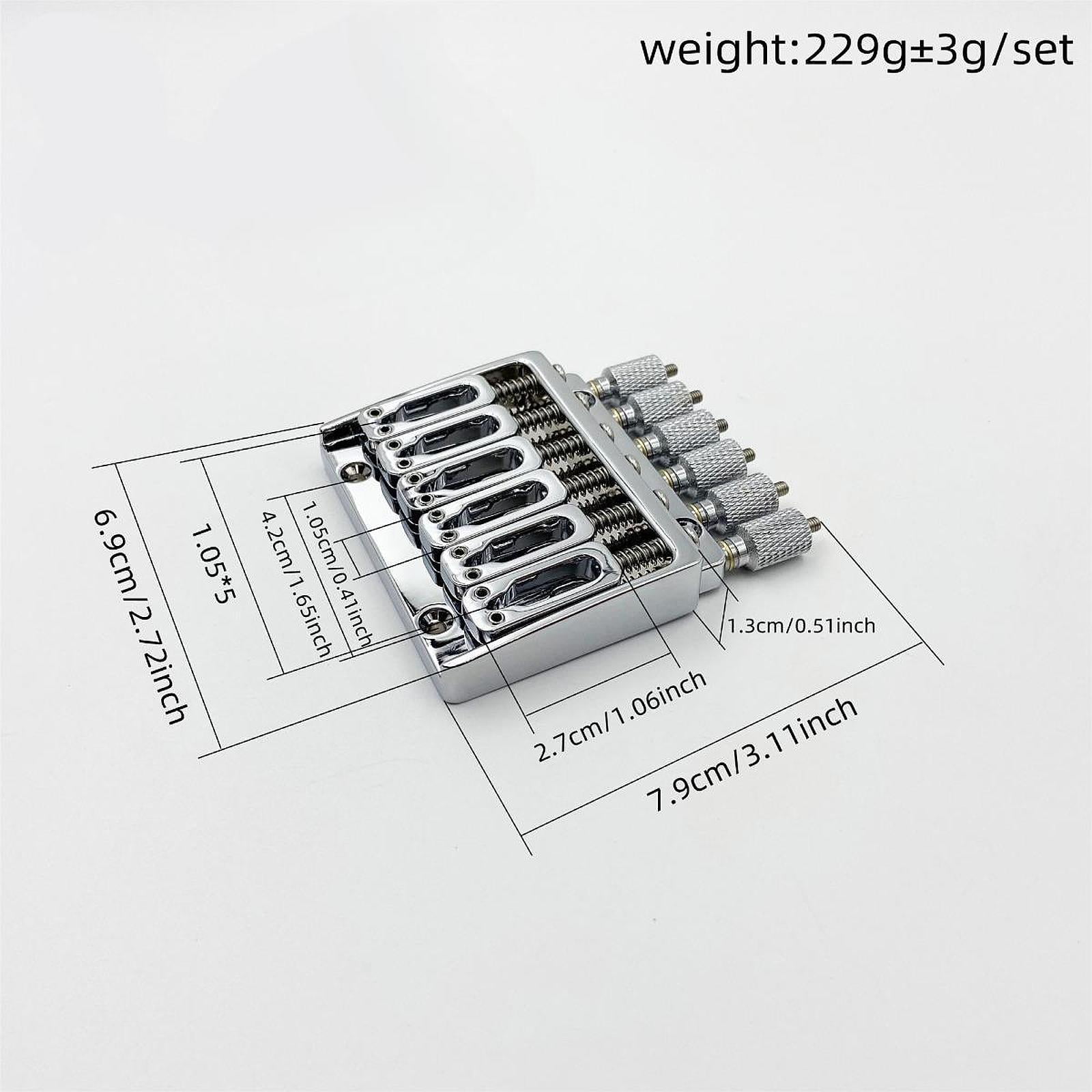 Guitar Bridge Tailpiece Headless Electric Replacement Easy Install Zinc Alloy for DIY 6 String Electric Models