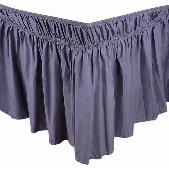 19" Drops Bedding Queen Elastic Bed Ruffle Wrap Around Bed Skirts for Queen Beds Adjustable Elastic Dust Ruffles Hotel Quality Easy Fit Machine Washable Wrinkle Fade Resistant Dark Blue diy