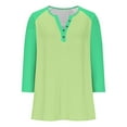 thumbnail image 3 of uublik Girls' Pullover Shirts Kids Crewneck T-Shirts 3/4 Sleeve Tops Cute Fall Blouse Tees Size 3T-14 Green, 3 of 5