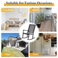thumbnail image 5 of Sophia & William Outdoor Acacia Wood Nantucket Porch Rocking Chair for Garden - Set of 2 - Black, 5 of 10