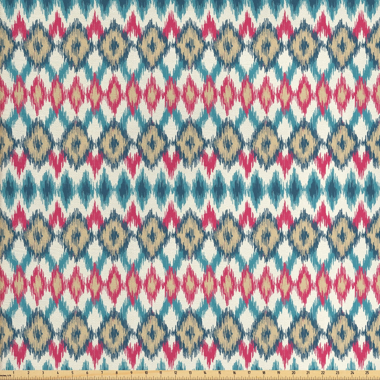 Ikat Fabric by The Yard, Cultures Theme Mexican Aztec Motifs with
