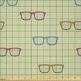 thumbnail image 2 of Ambesonne Fashion Fabric by the Yard Microfiber, Hand-Drawn Colorful Glasses, 3 Yards, Dark Coral and Cadet Blue, 2 of 2