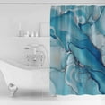 thumbnail image 2 of Marble Texture Shower Curtain Set ，Waterproof Fabric Shower Curtains Blue Green Sliver Modern Abstract Shower Curtains for Bathroom,Bathroom Decor 36"x72", 2 of 6