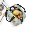 thumbnail image 5 of Yiaed Bright Peach Print Insulated Lunch Bag Reusable Cute Tote Lunch Box, Leakproof Cooler Lunch Bags for Work Office Travel School Picnic, 5 of 5