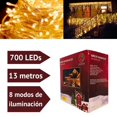 thumbnail image 2 of Luces de navidad, Serie de Cascadas Serie de Luces Led, Luces Cascada con 8 Modos de Iluminación, Cascada de Luz Led Navideña (18M 1000LED, Blanco cálido), 2 of 9