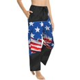 thumbnail image 6 of Salouo Shark With USA Flag Print Women's Pajama Pants Casual Loose Sweatpants PJs Flowy Pants Drawstring Palazzo for Women Wide Leg Pants Lounge Pajama -XX-Large, 6 of 8