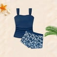 thumbnail image 2 of YEPGAR Girls Tankini Swimsuit 2 Piece Printed Bathing Suit Girls' Swimwear for 7-16 Years (Navy, 13-14 Years), 2 of 5