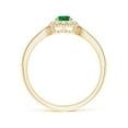 thumbnail image 2 of Angara Natural 0.24 Ct. Emerald with Diamond Halo Ring in 14K Yellow Gold for Women (Ring Size: 12), 2 of 10