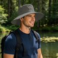 thumbnail image 6 of UPF 50+ Men's Sun Hat Wide Brim Bucket Hat UV Protection Hat for Mens Womens Beach Sai Gardening Golf Fishing Adjustable Fit, Chin Strap Gray Free Size, 6 of 6