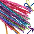 thumbnail image 5 of 100 Pieces Glitter Pipe Cleaners Bulk, Thick Fluffy Chenille Stems for DIY Arts & Crafts, Christmas Tree Decorations, for Making Animals Flowers Holiday Projects -Black, 5 of 5