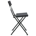 thumbnail image 3 of vidaXL Folding Bistro Chairs 2 pcs Black Poly Rattan and Steel, 3 of 5