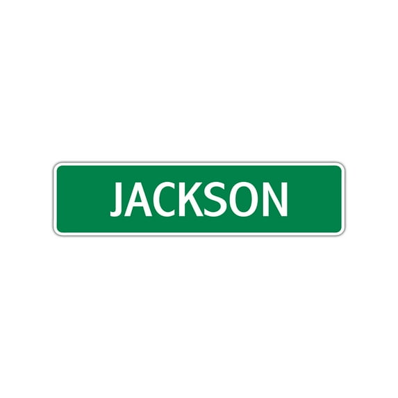 Jackson Boys Children Name Letter Printed Label Wall Plaque Decoration Indoor Outdoor Aluminum Sign 4"x18"