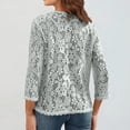 thumbnail image 4 of IMENGL Ladies' solid color lace knitted cardigan v neck, Multicolor 2XL, Size M-5XL, 4 of 4