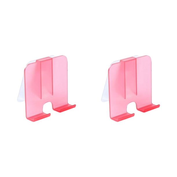 Wosthever Soporte para teléfono Estante de baño Soporte perezoso Instalación práctica Suministros para el hogar Rosa 2Conjunto