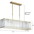 thumbnail image 2 of FETCOI 4-Lights Chandelier Rectangular Ceiling Light k9 Crystal Pendant Light Height Adjustable (Gold), 2 of 6